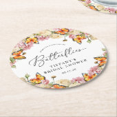 Lifetime of Butterflies Peonies Bridal Shower Ronde Kartonnen Onderzetter (Gebogen)