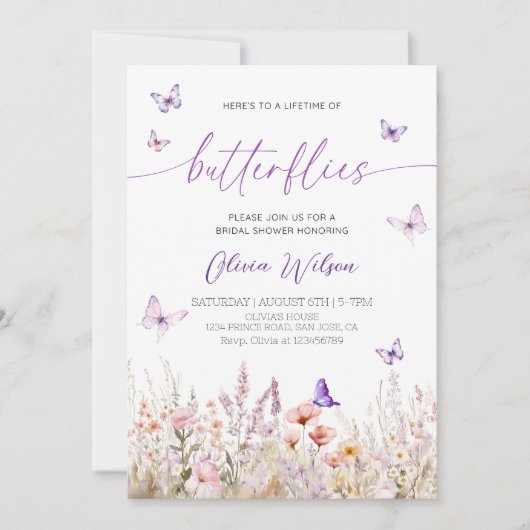 Lifetime of Butterflies Vrijgezellenfeest Party Kaart (Voorkant)