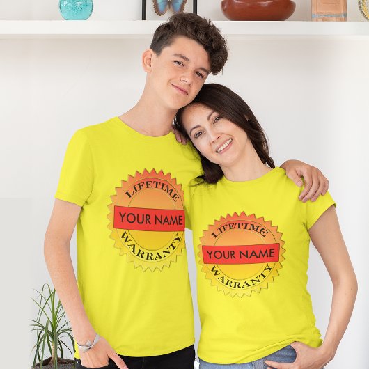Lifetime Warranty Symbool Jouw naam Unisex T-shirt