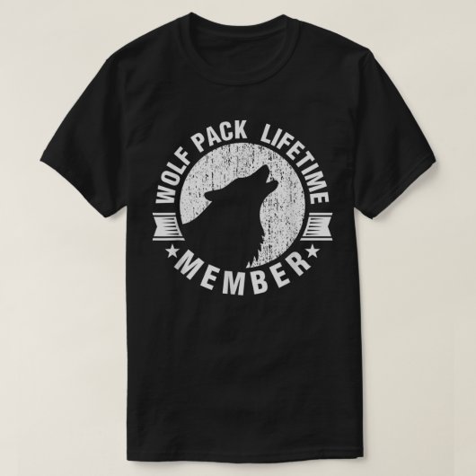 Lifetime Wolf Pack Member Distress Howling T-shirt (Design voorkant)
