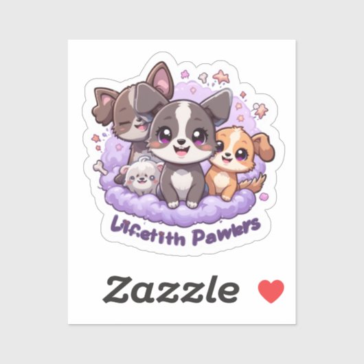 Lifetith Pawers Vinyl Schattige Puppy Dog Pack Dec Sticker (Vel)