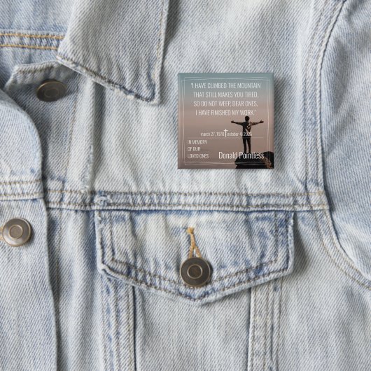 Lifeworks 002-toets vierkante button 5,1 cm (In situ)