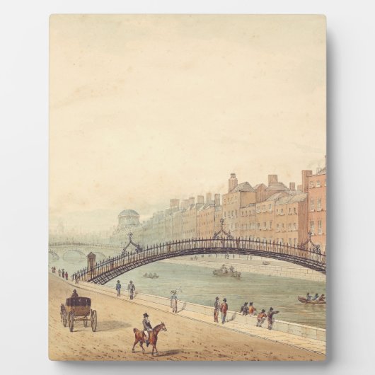 Liffey Bridge in Dublin door Samuel Frederick Broc Fotoplaat (Voorkant)