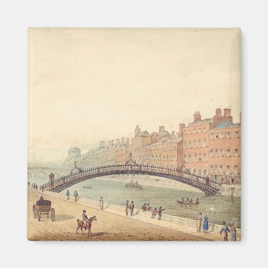 Liffey Bridge in Dublin door Samuel Frederick Broc Magneet (Voorkant)