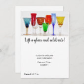 "Lift a Glass" Invitatie Kaart (Voorkant / Achterkant)