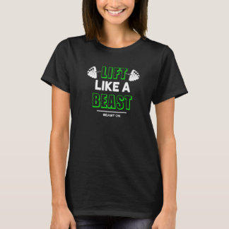 Lift als een Beast Green Gym Fitness Bodybuilding  T-shirt