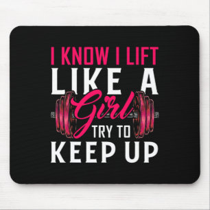 Lift als een meisje bodybuilding gewicht training  muismat