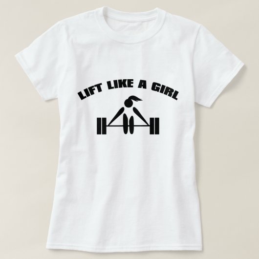 Lift als een meisje - zwart t-shirt (Design voorkant)