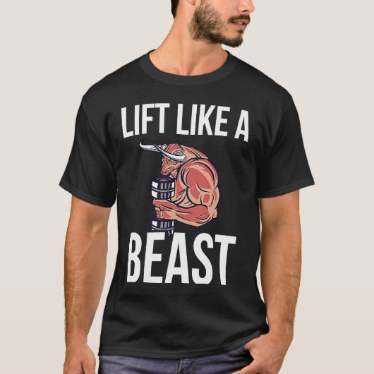 Lift as a Beast Backprint Bodybuilding T-shirt (Voorkant)