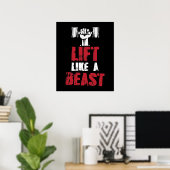 Lift as a Beast Workout T-shirt Gym Poster (Thuiskantoor)