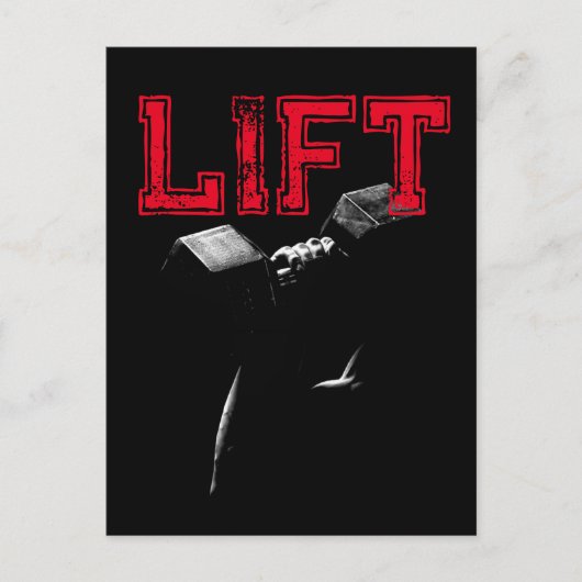 Lift Bodybuilding Fitness Motivatie Briefkaart (Voorkant)
