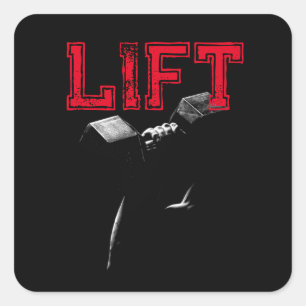 Lift Bodybuilding Fitness Motivatie Vierkante Sticker