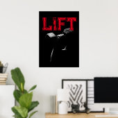 Lift Bodybuilding Fitness Motivational Poster (Thuiskantoor)