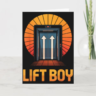 Lift Boy Retro Liftontwerp Funny Vintage Stijl Kaart