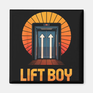 Lift Boy Retro Liftontwerp Funny Vintage Stijl Magneet