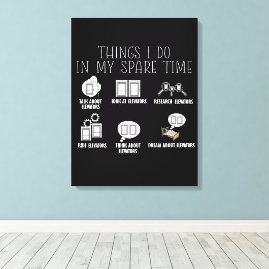 Lift Constructor Lift Mechanische Lift Canvas Afdruk (Insitu (Houten vloer))