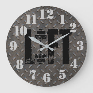 LIFT Diamond Bord Steel Industrial look Grote Klok