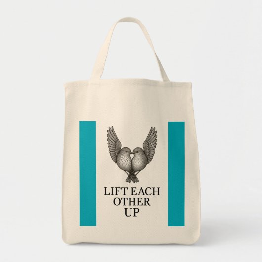 "Lift Each Other Up" Birds. Tote Bag (Voorkant)