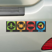 Lift Eat Sleep Herhaal - Bumpersticker voor lifter (Op auto)