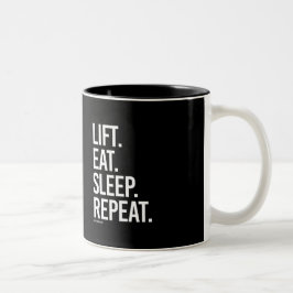 Lift Eat Sleep Herhaling - Trainingsgeschiktheid Tweekleurige Koffiemok