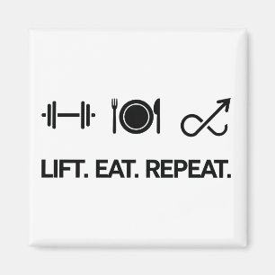 Lift. Eet. Herhaal. - Motivatie fitnessontwerp Magneet