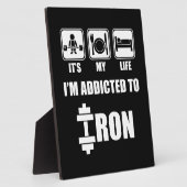 Lift, eet, slaap - Verslaafd aan ijzer - Workout Fotoplaat (Zijkant)