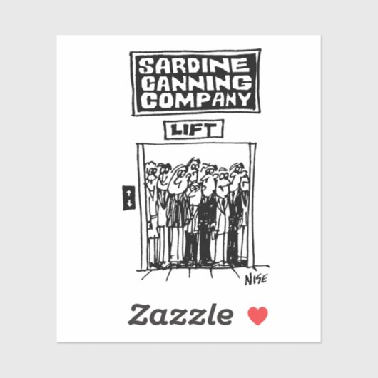 Lift Elevator in een Sardine Canning Factory. Grap Sticker (Vel)