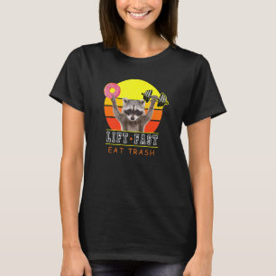 Lift Fast Eat Trash Workout Raccoon Donut T-shirt