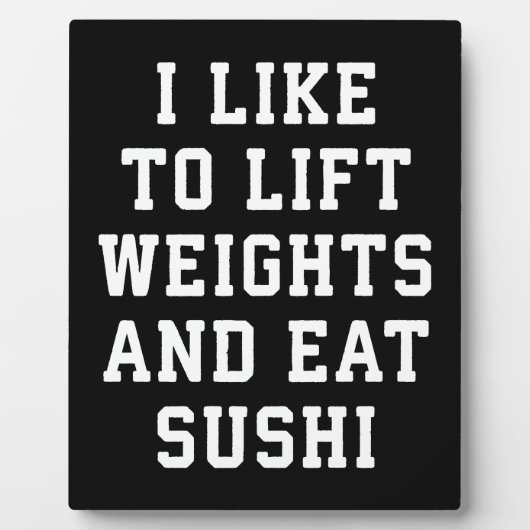 Lift gewichten en eet sushi - Funny Carbs Novelty Fotoplaat (Voorkant)