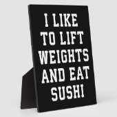 Lift gewichten en eet sushi - Funny Carbs Novelty Fotoplaat (Zijkant)