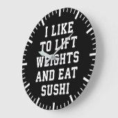 Lift gewichten en eet sushi - Funny Carbs Novelty Grote Klok (Hoek)