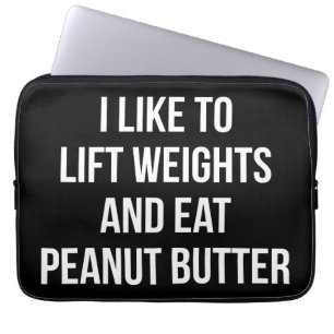 Lift gewichten en eten pindakaas - body building laptop sleeve