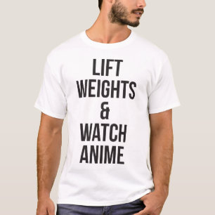 Lift gewichten en horloge anime - Inspirerend spor T-shirt