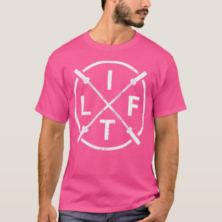 Lift Gewichtheffen Fitness Shirt Barbells gekruist