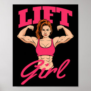 Lift Girl - Workout Gym Gewichtheffen Bodybuilding Poster