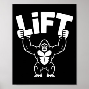 Lift Gorilla Word Art - Bodybuilding Poster