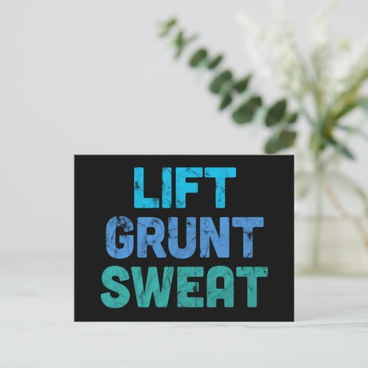 Lift Grunt Sweat Bodybuilder Gym Exercise Briefkaart (Staand voorkant)