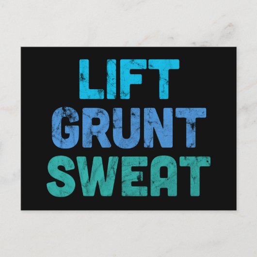 Lift Grunt Sweat Bodybuilder Gym Exercise Briefkaart (Voorkant)
