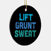 Lift Grunt Sweat Bodybuilder Gym Exercise Keramisch Ornament (Rechts)
