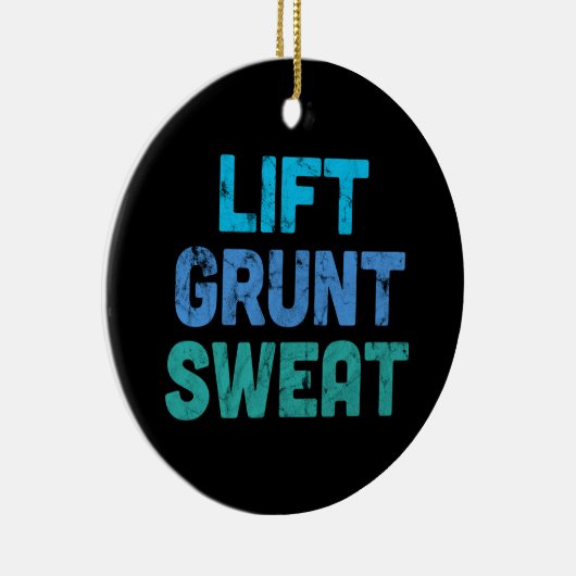 Lift Grunt Sweat Bodybuilder Gym Exercise Keramisch Ornament (Rechts)