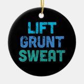 Lift Grunt Sweat Bodybuilder Gym Exercise Keramisch Ornament (Voorkant)