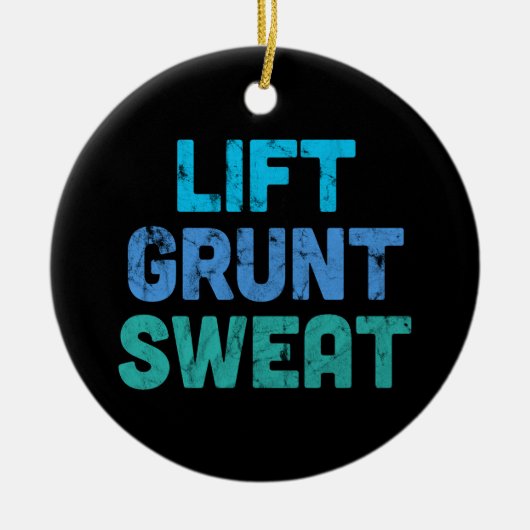 Lift Grunt Sweat Bodybuilder Gym Exercise Keramisch Ornament (Voorkant)