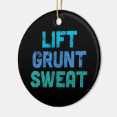 Lift Grunt Sweat Bodybuilder Gym Exercise Keramisch Ornament (Links)