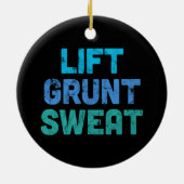 Lift Grunt Sweat Bodybuilder Gym Exercise Keramisch Ornament (Achterkant)