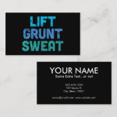 Lift Grunt Sweat Bodybuilder Gym Exercise Visitekaartje (Voorkant / Achterkant)