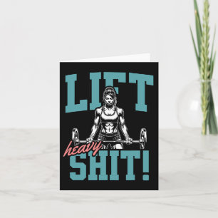Lift Heavy 2 Funny Gym Workout T-shirt Powerliftin Kaart
