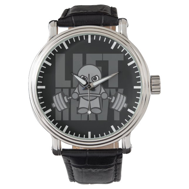 Lift Heavy - Anime Kawaii Workout Motivatie Horloge (Voorkant)
