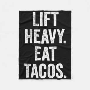 Lift Heavy Eat Tacos Gym Fitness Bodybuilding Fleece Deken