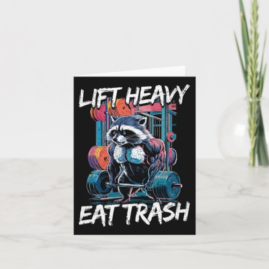 Lift Heavy Eat Trash Gewichtheffen Bodybuilding By Kaart (Voorkant)
