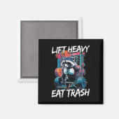 Lift Heavy Eat Trash Gewichtheffen Bodybuilding By Magneet (Voorkant / Achterkant)